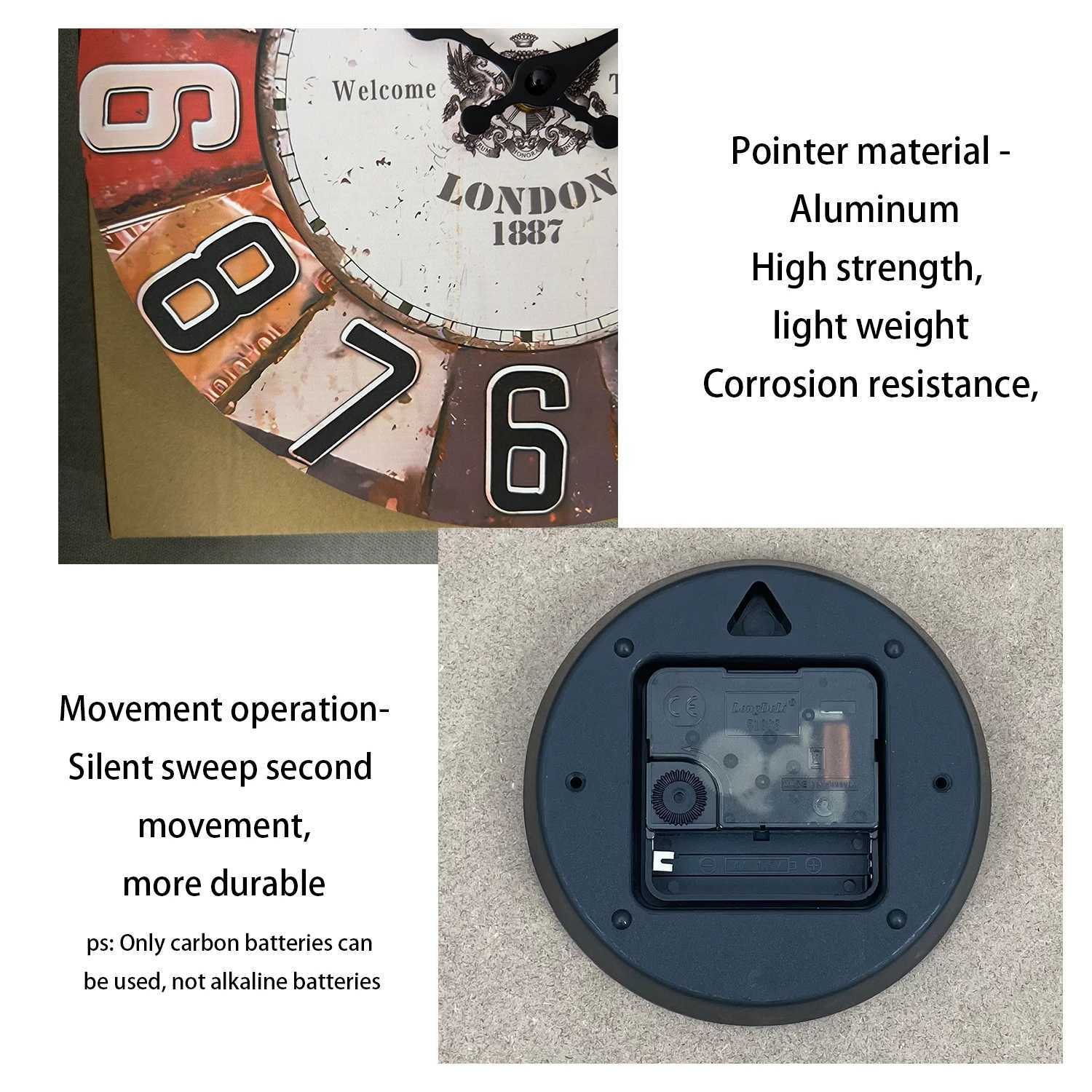 Wooden Wall Clock Living Room Bedroom Kitchen Home Decoration Wall Clock Silent Quartz Clock Holiday Gift 10 Inches 12 Inches 14inch 16inch No Battery