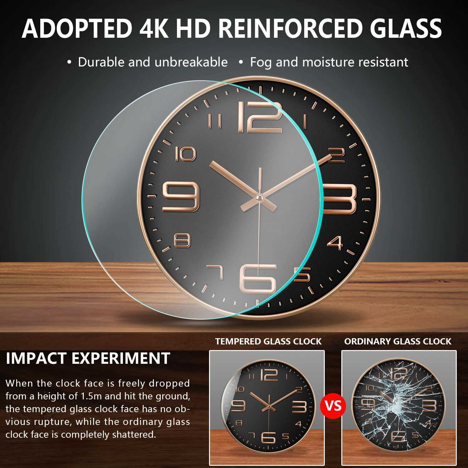 12 Inch Quartz Wall Clock Modern Large Cubic Digital Clock Silent Non Ticking Clock For Living Room Kitchen Home Decoration D260318