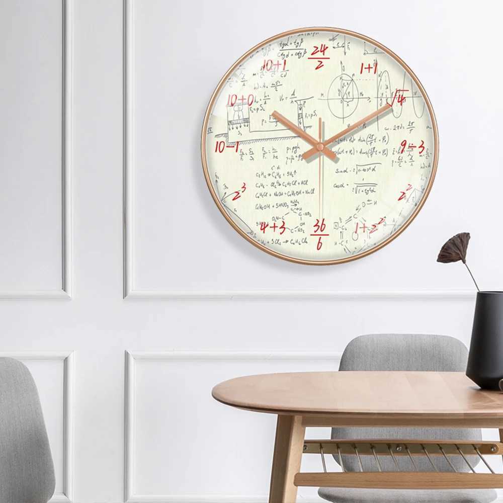 8 inch Chalkboard Math Formulas Clock Student Personality Silent Wall Clock Classroom Study Mathematics Art Wall Decor Math Gift D260318