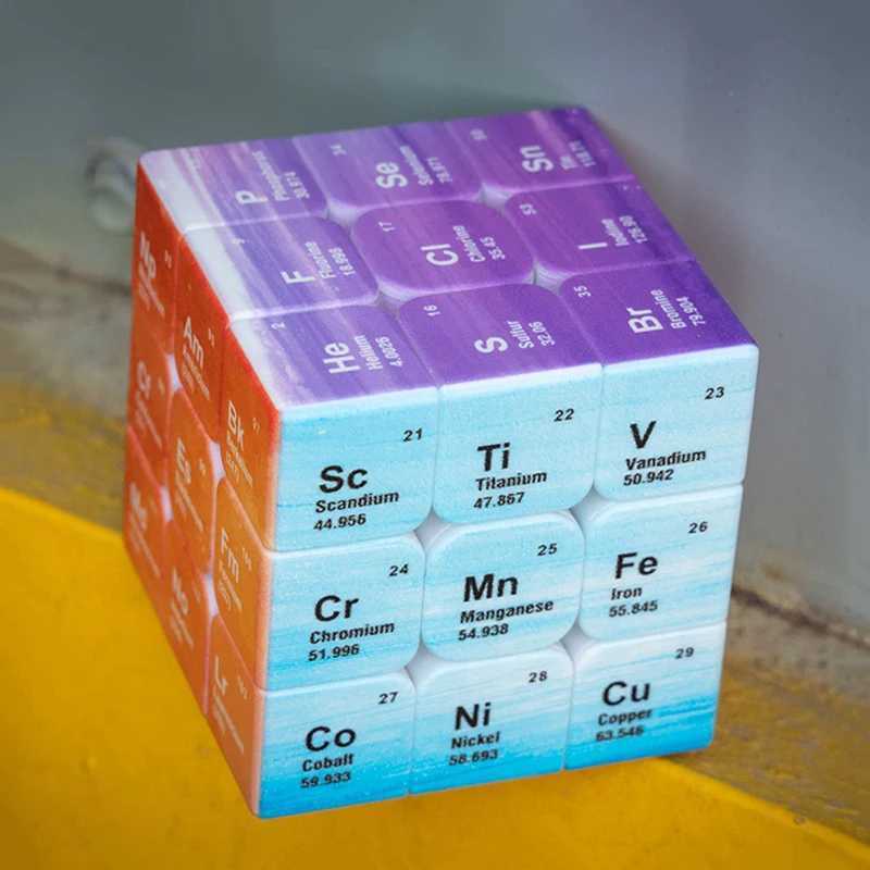 Educational Puzzle Cube 3x3x3 Periodic Table of Elements Chemical Learning Resources Toys For Kids Cubo Mgico Zauberwrfe H260314