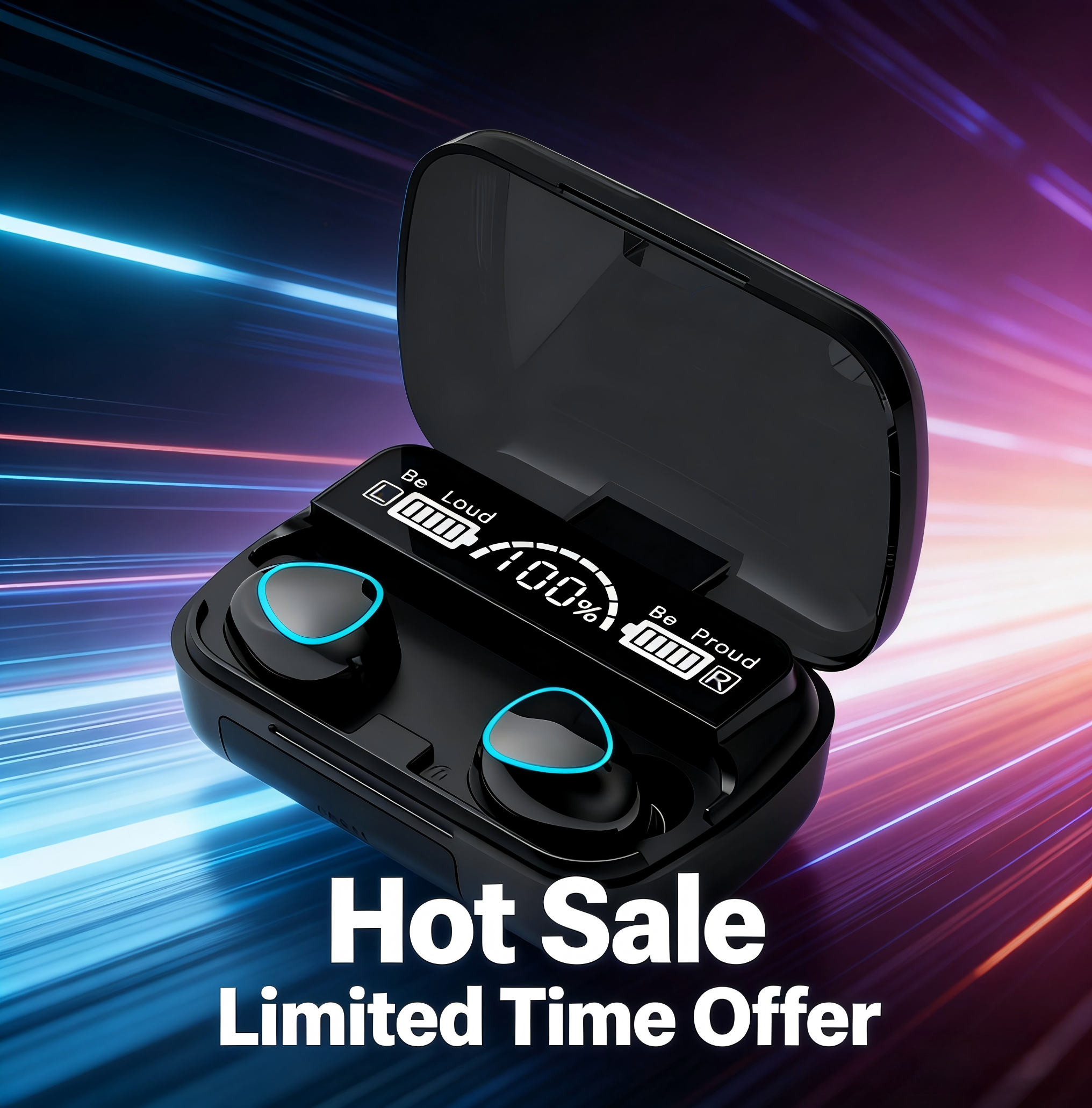 Hengyao-Hi-Fi Quality Sound Wireless TWS Earphone Set Featuring LED Indicator Light - Ideal For Mobile Users