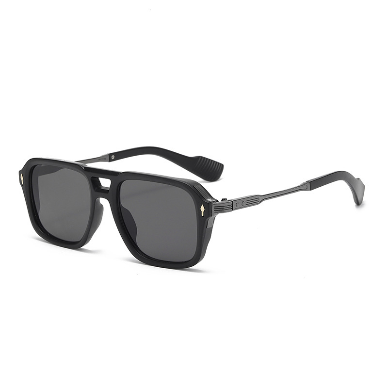 New European and American men's aviator glasses, retro double-bridge square frame sunglasses, cross-border wholesale in stock 34100 ddmythur