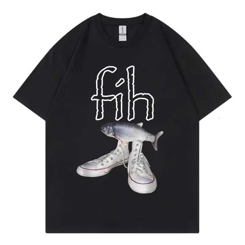 Funny New Style Hot Sale Fih Shoes Graphic T Shirts Misspelled Fish Meme T-shirts Men Women Casual Fashion Short Sleeve T-shirtT260317
