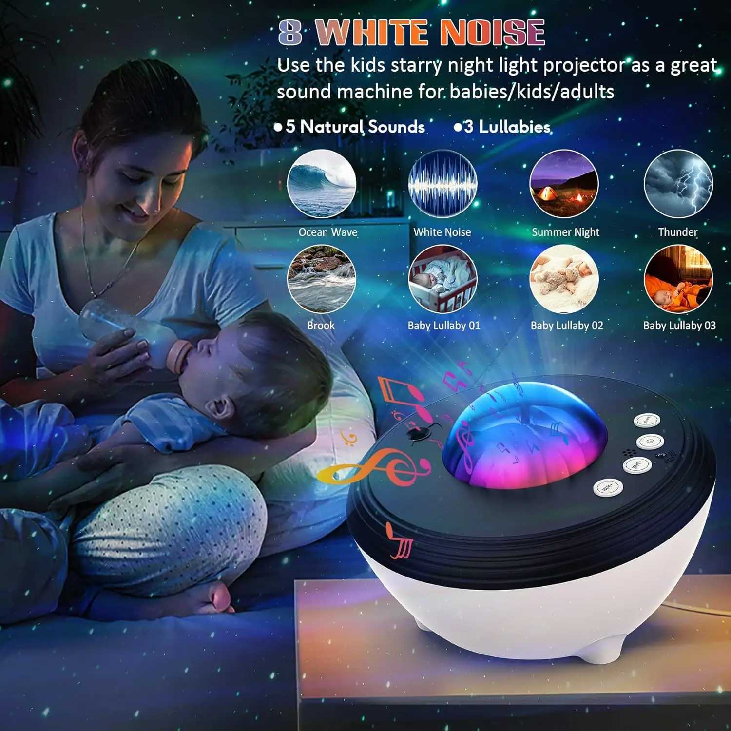 Star Projector Northern Light Aurora Projector With Bluetooth Function and Remote Control Galaxy Light Projector for Kids Adults H260318