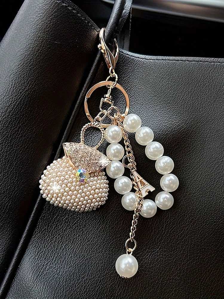 Korean Pearl Beads Diamond Studded Key Chain Advanced Exquisite Bag Pendant Holiday Gifts H260318 - view 3