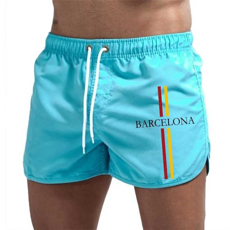 Barcelona Print CloTHes Mens Board Shorts BreaTHable QuiCK Dry Beach Shorts Male Daily Sport Fitness Cycling Shorts M260318