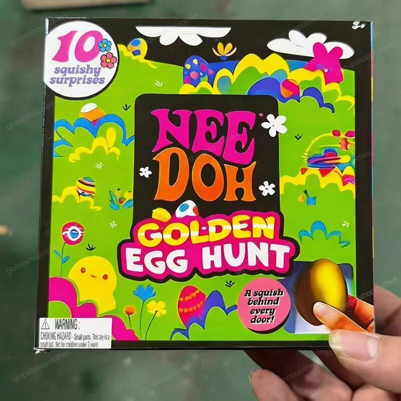 Needoh Golden Egg Treasure Hunt Blind With Squishy Stress Relief Pinch Fidget Box Adults Kids Easter Party Squeeze Gifts