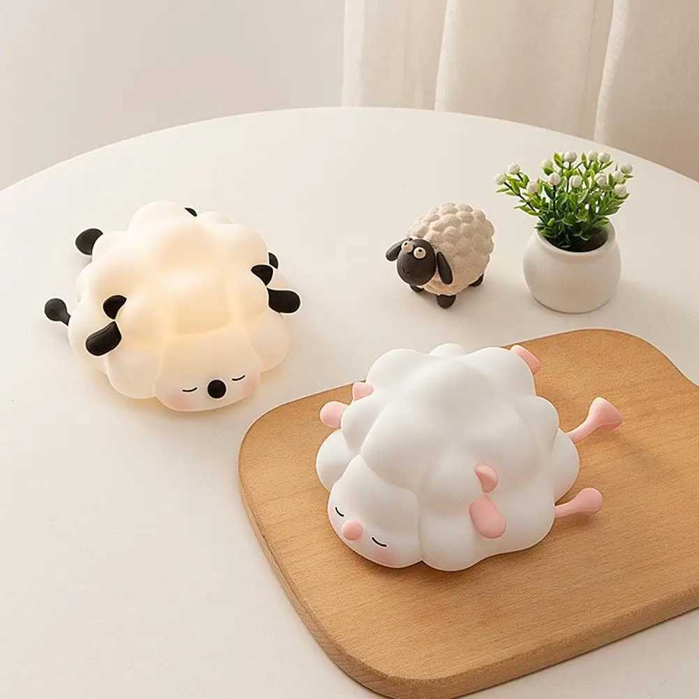 Soft Squishy Animal Silicone Night Light USB Rechargeable Touch Sensor Dimmable Timing Function Sheep/Rabbit/Panda Design H260318