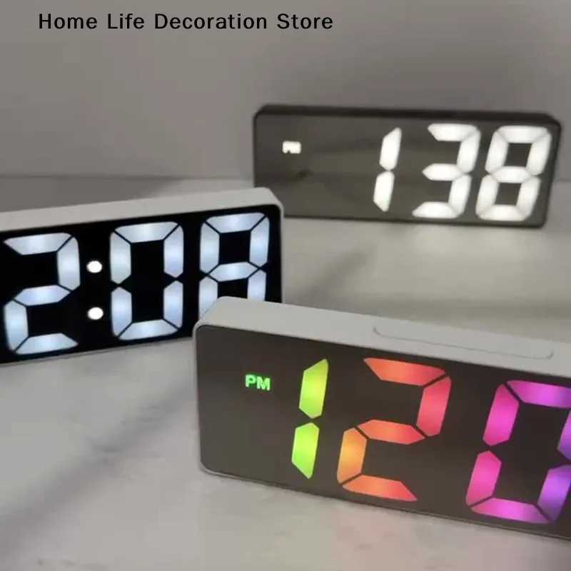 TGLED Mini Mirror Alarm Clock Electronic Digital Alarm Clock Digital Table Clock Room Desk Decorating Smart Small Tools Home D260318