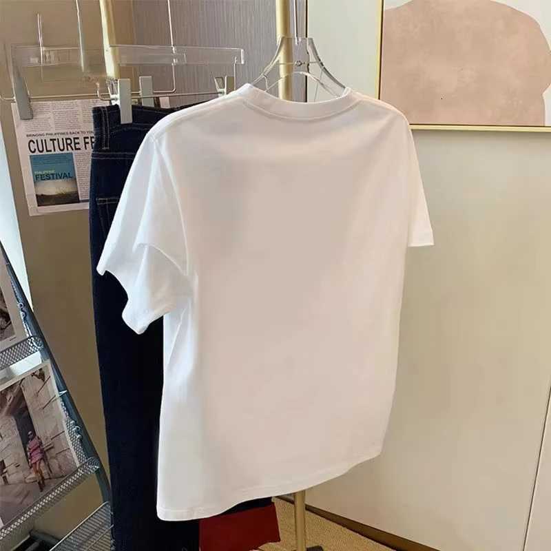 Heavyweight White Pure Cotton Short Sleeved T-shirt for Men and Women Loose Casual and Slimming Solid Color Niche Top Ins 2025T260317