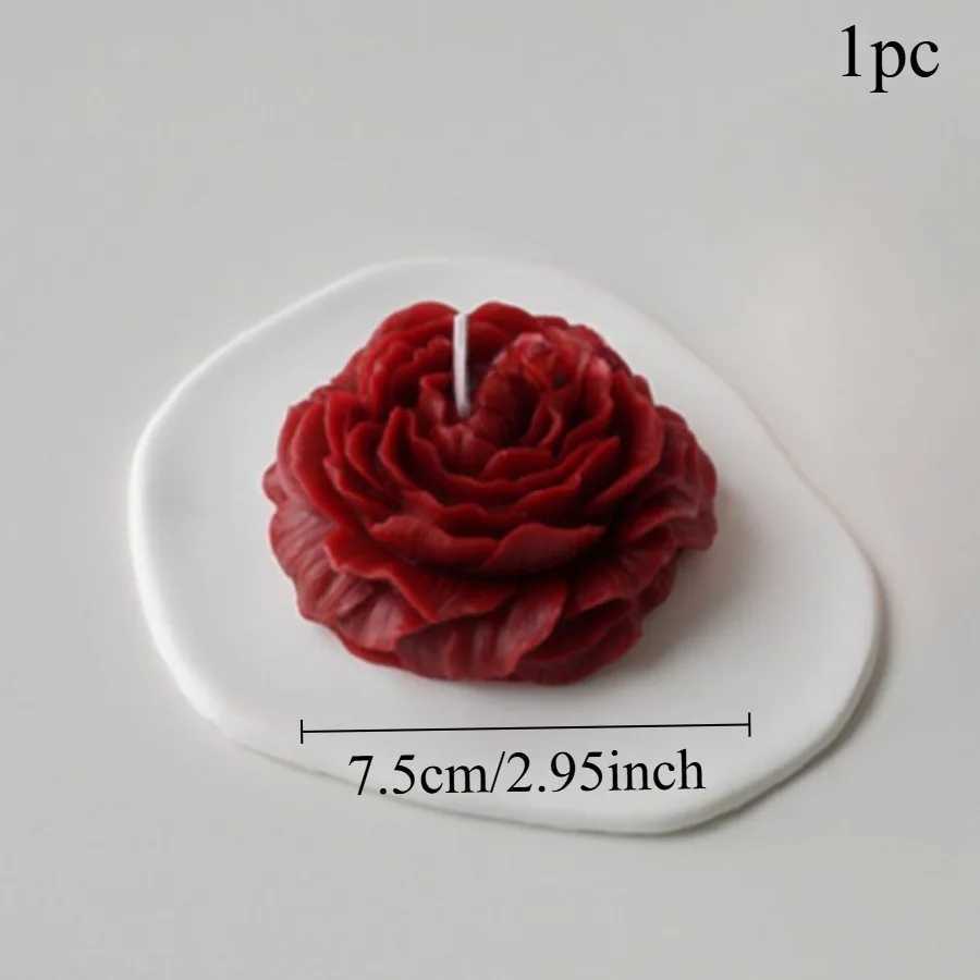 1pc Handmade Peony Flower-Shaped Scented Candle with Long-Lasting Fragrance for Home Decor Relaxation Ideal for Bedroom/Spa D260318