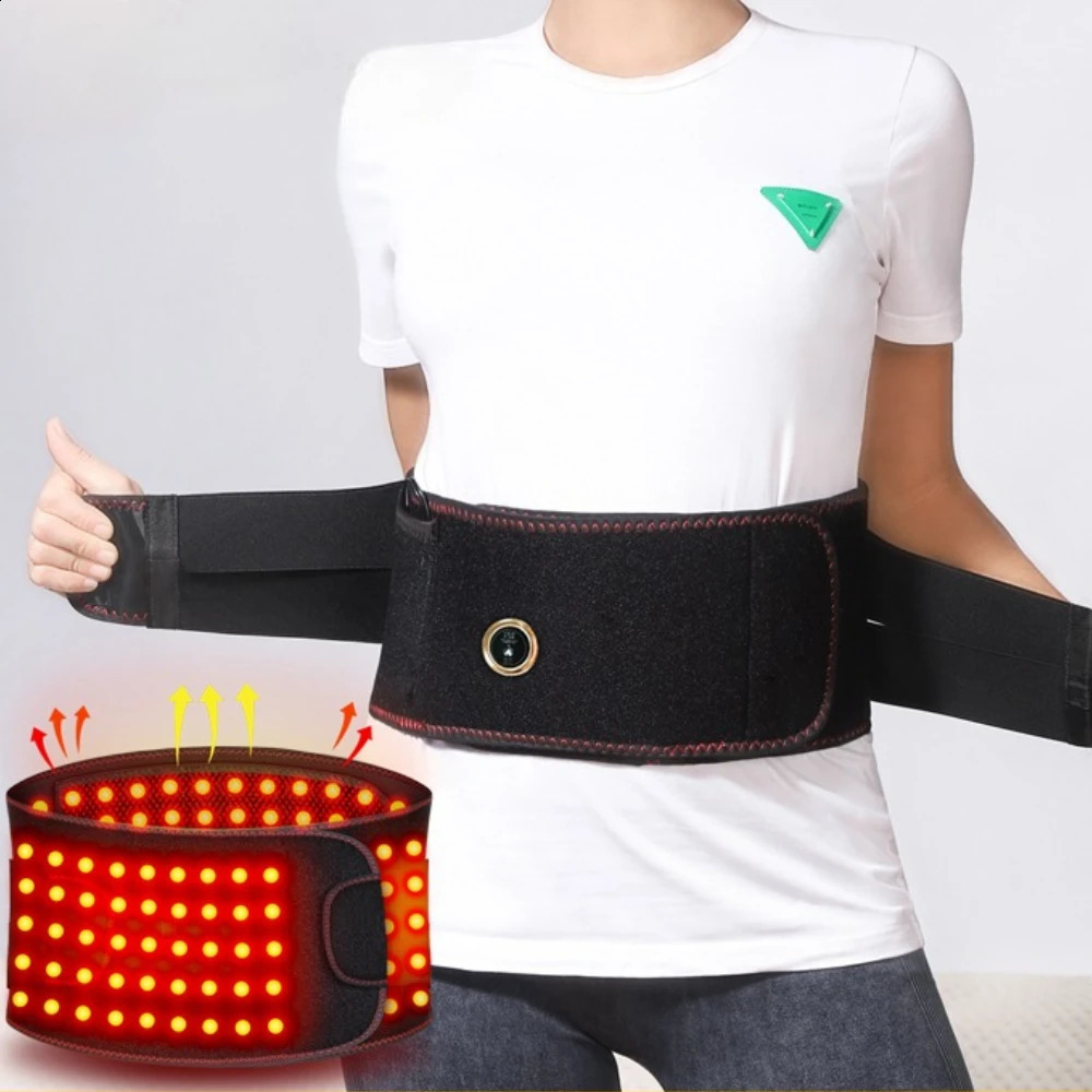 Heated Waist Massager Red Light Therapy Lumbar Support Protection Vibration Kneading Winter Home Warmth Belt Adjustable n 260318