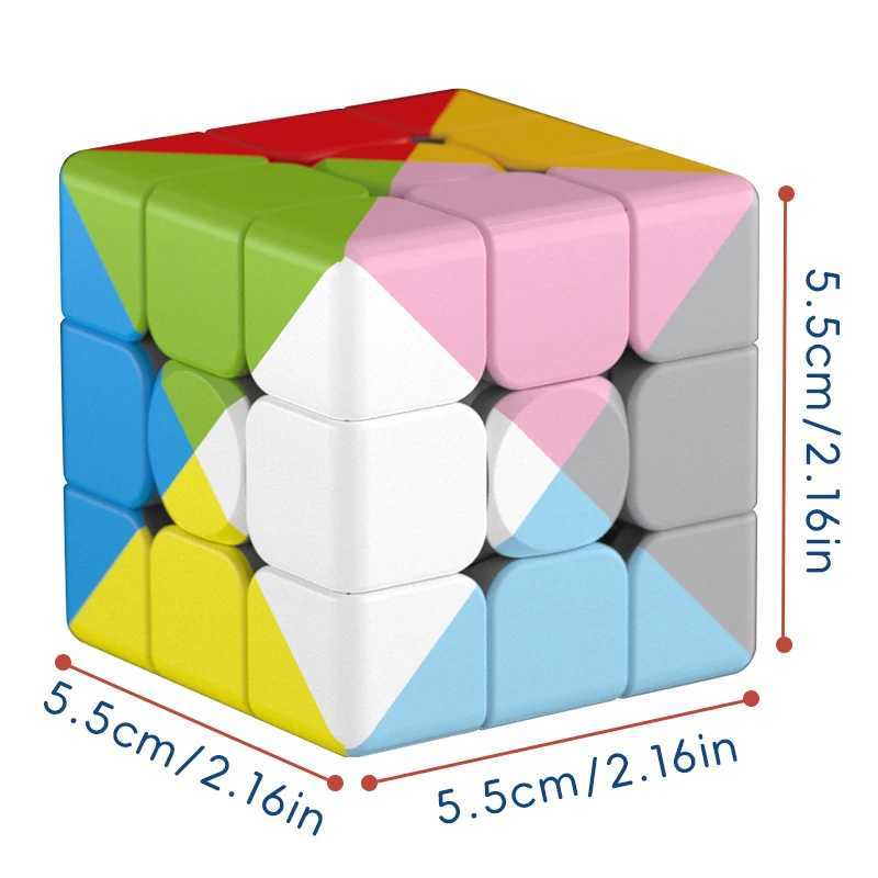 12 color magic cube3x3 Speed CubeMagic Smooth Play Easy Turning Puzzle Toy for Kids Adults STEM Educational Gift H260314