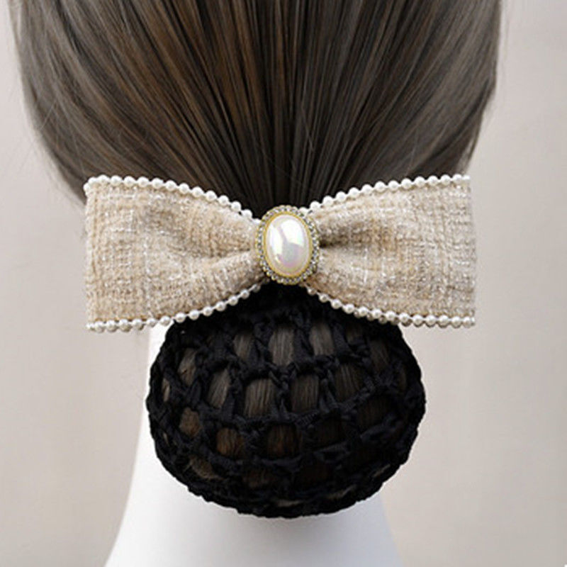 Women's Hair Accessories Net Bow Hairband Updo Hair Clip Flight Attendant Bank Nurse High-end Flower Designer Hair Clip Headpiece