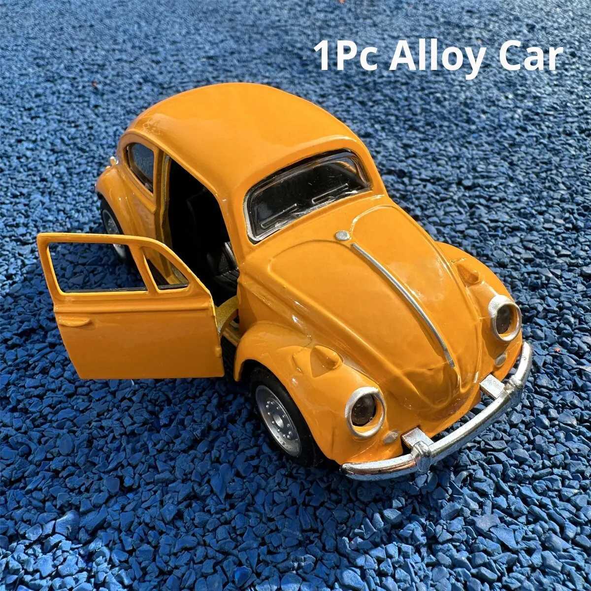 136 Alloy Pull-Back Beetle Car Toy - Double Door Trolley ModelCollectible Diecast Vehicle for Boys Kids Durable Metal Body Y260316