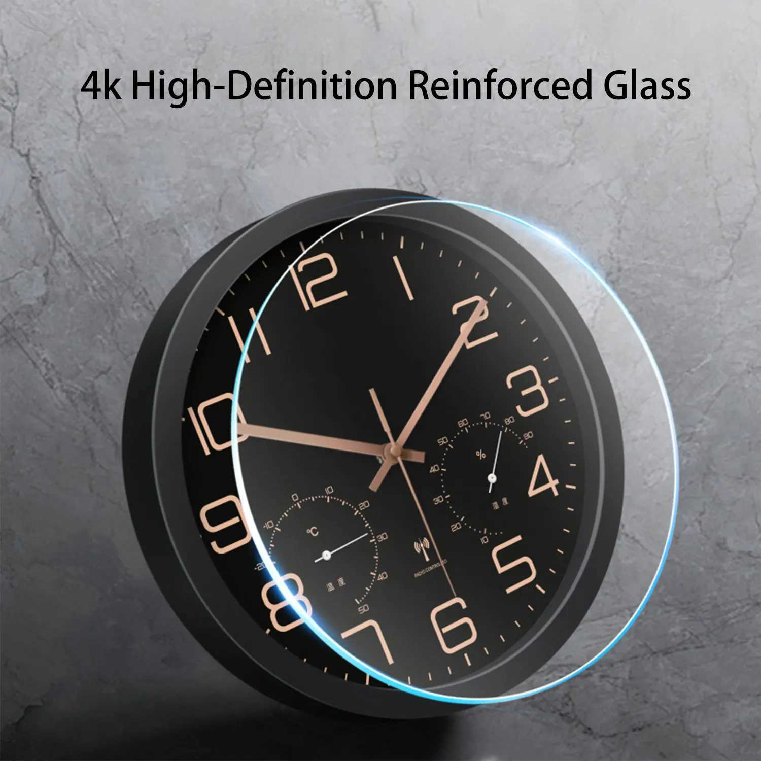 12 Inch Elegant Wall Clock Integrated Temperature And Humidity Gauges Quartz Clock Modern Design For Home Office Decor D260318