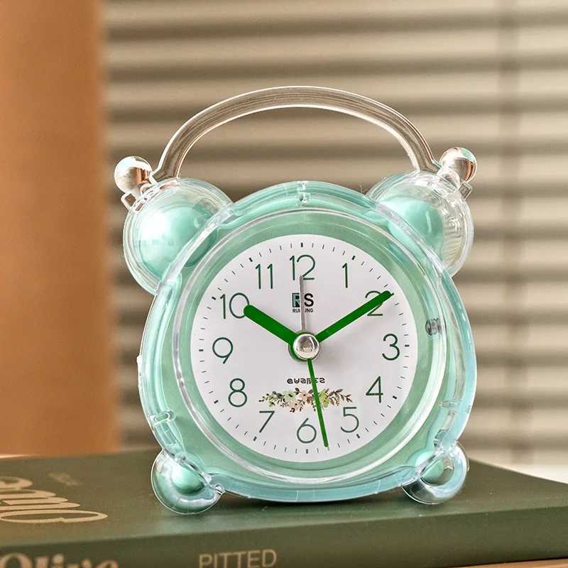 Battery Powered Digital Alarm Clock with Backlight Crystal Silent Cartoon Kids Girl Gift Electronic Small Table Alarm Clock D260318