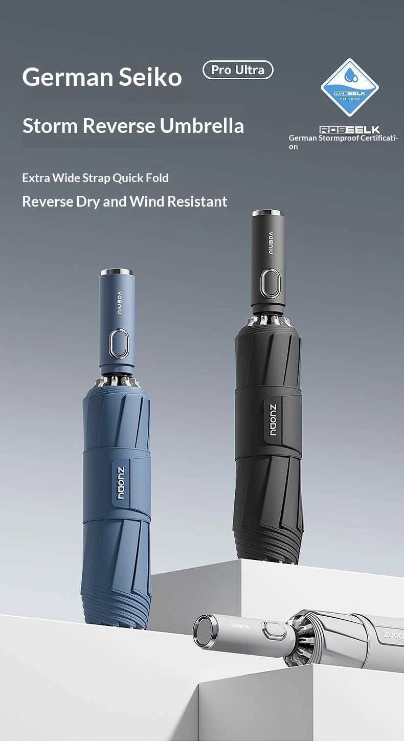 Fully automatic umbrella rainstorm-resistant section-by-section retractable high-end car folding umbrella H260318 - view 4