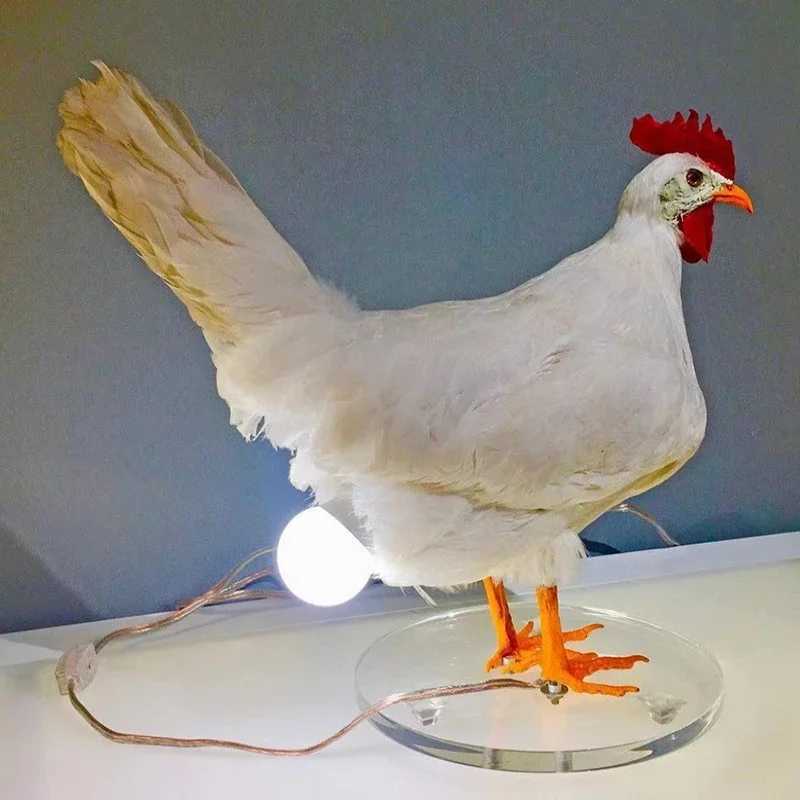 12PCS Chicken LampNight Lights Simulated Animal Easter Home Decor Party Carnival Chick Decor Night Light Ornaments Table Lamp H260318