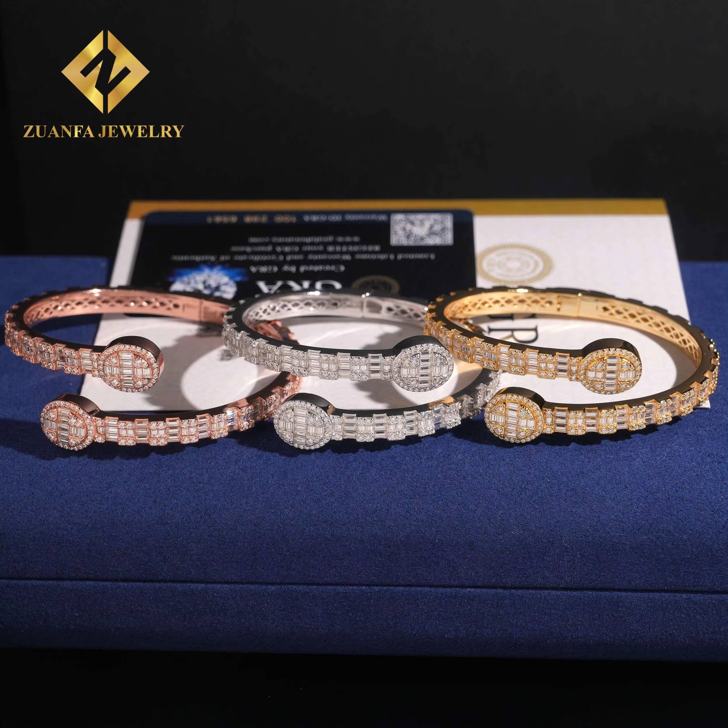 New Arrivals Pass Diamond Tester 925 Solid Silver High Quality VVS Iced Out Moissanite Hip Hop Jewelry Bracelet Bangle