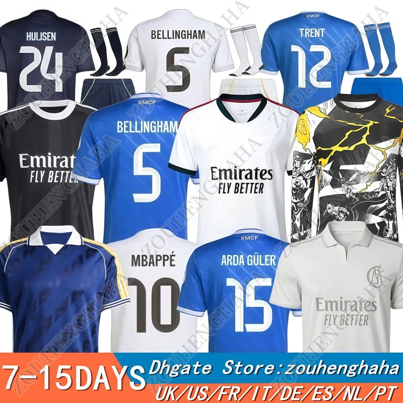 S-4XL Camiseta Reals madridsoccer jersey 2025 2026 BELLINGHAM MBAPPE US TRENT VALVERDE VINI JR realmadrid Children Men kids football Jersey shirts Kit Fan Player