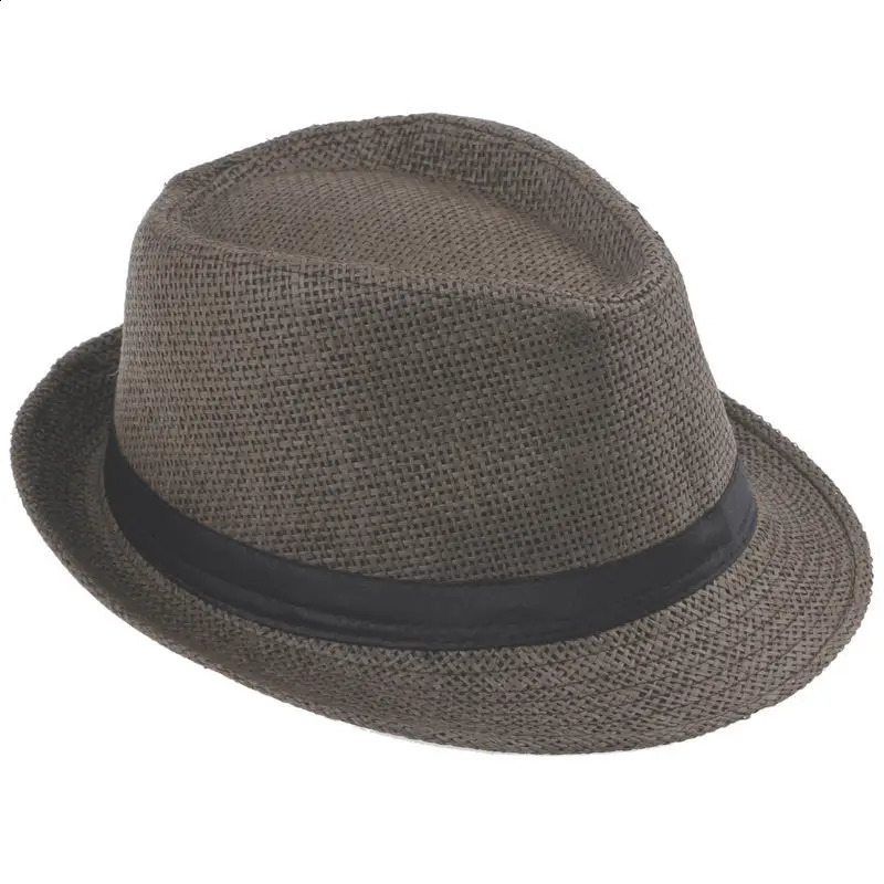 LNPBD Unisex Women Men Fashion Summer Casual Trendy Beach Sun Straw Panama Jazz Hat Cowboy Fedora hat Gangster Cap 260316