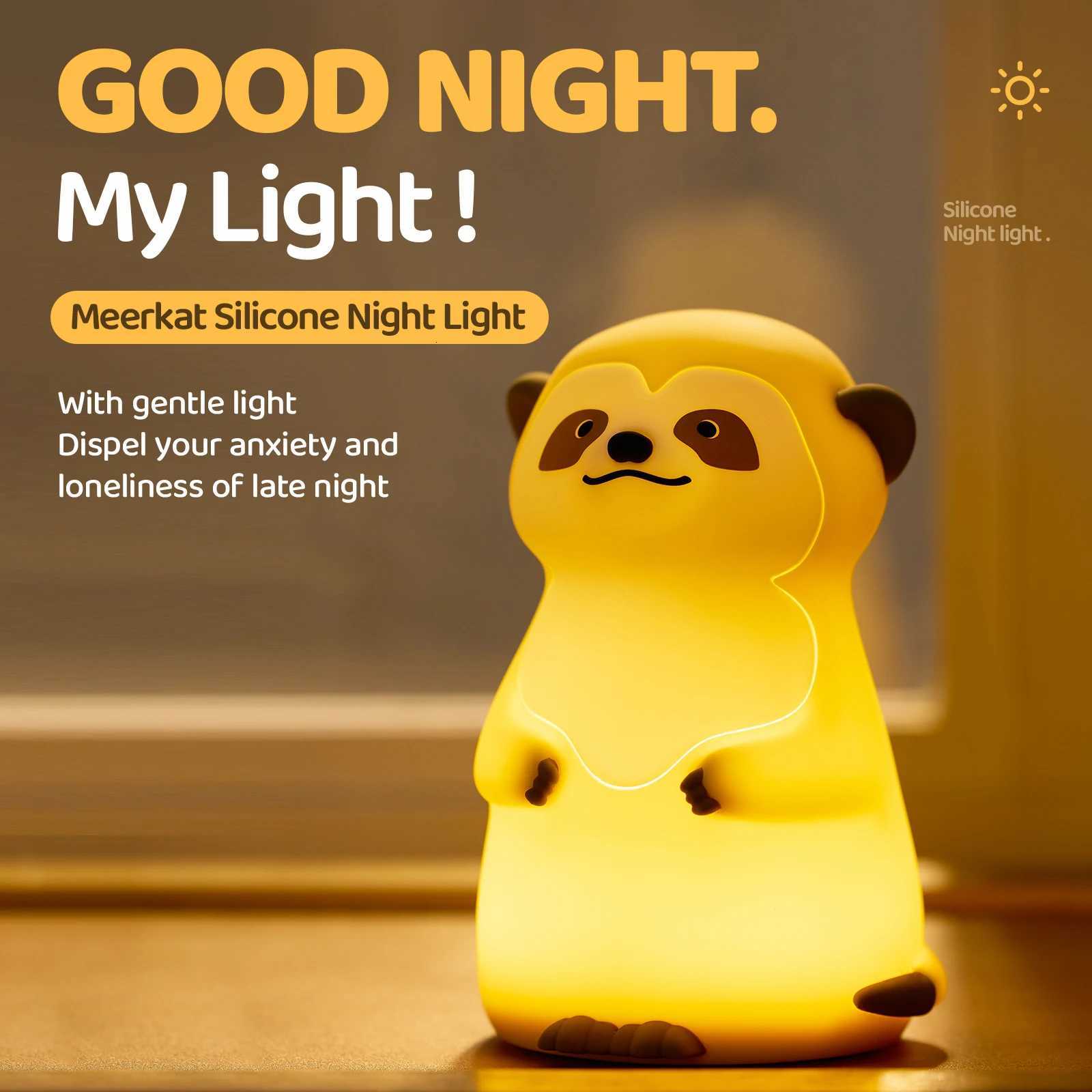 Rabbit Night Light For Kids Cute Silicone Nursery Nightlights With Dimmable Timer Function For Room Bedside Decoration Light H260318