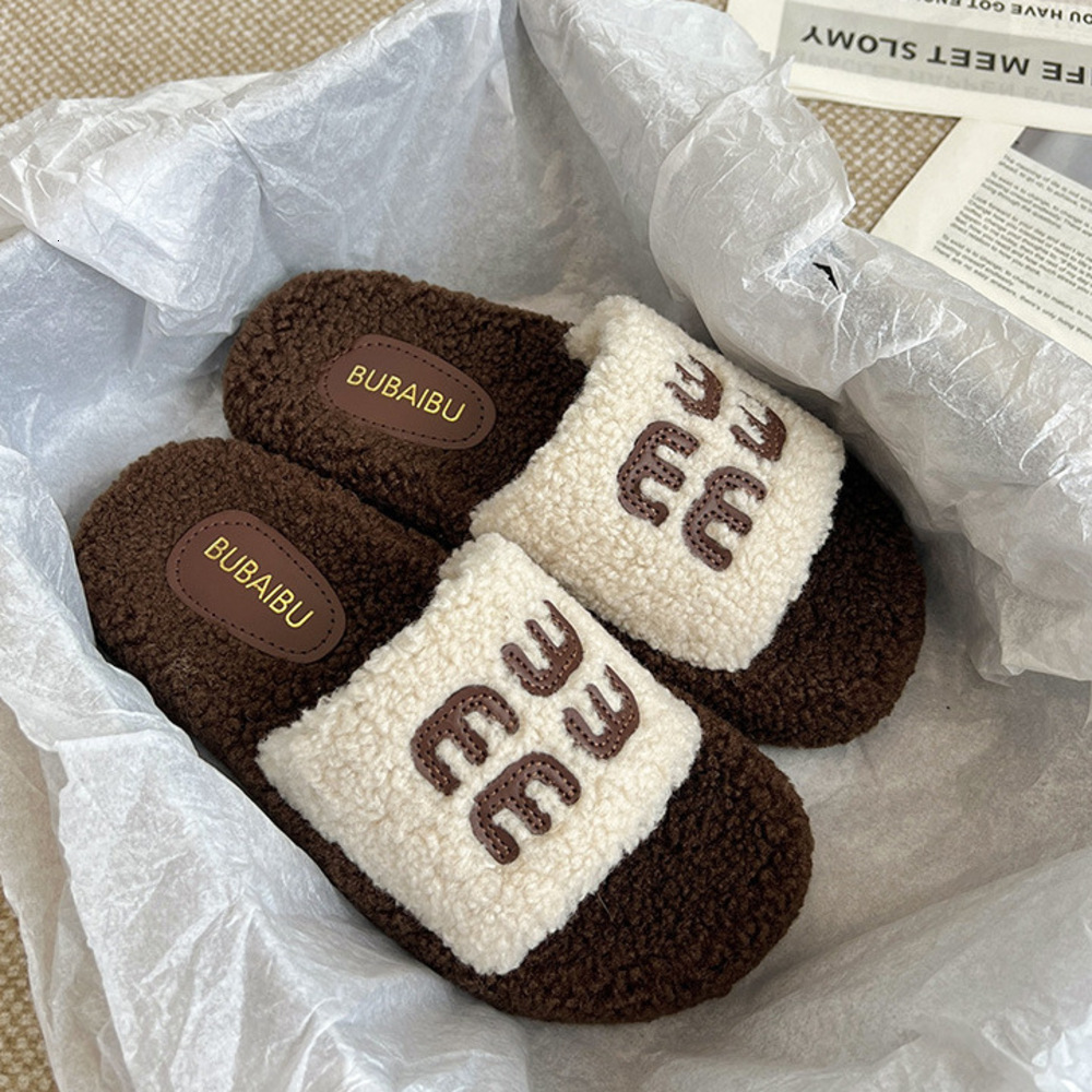Slippers Hot New free shipping for womens black white brown New Home Indoor and Outdoor Thick Bottom Plush Slippers Daily Outfit plus size