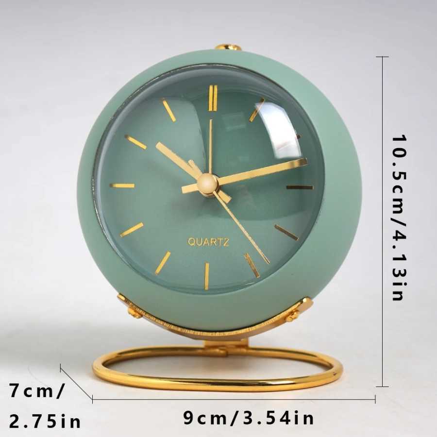 Nordic Creative Desk Clock Minimalist Decoration Alarm Clock New Desktop Bedside Silent Luminous Analog Clock No Battery D260318