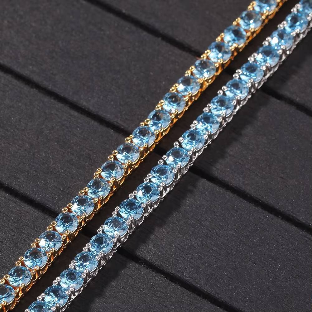 Ice Cool Moissanite Tennis Necklace With 3mm 4mm 5mm Hip Hop Fashion Cuban Chain Necklace