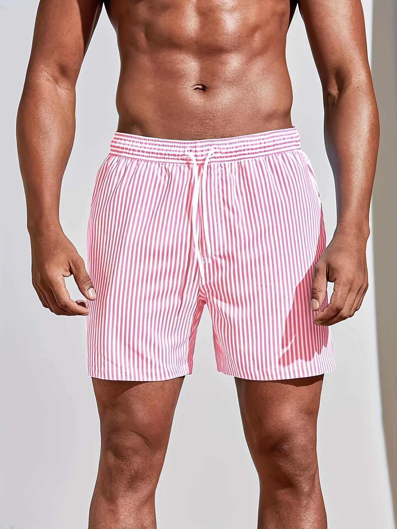 2025 New Mens Shorts 3D Printed Stripe Printed Fashionable and Sexy Beach Surfing Shorts Waterproof Quick Drying Soft Texture M260318