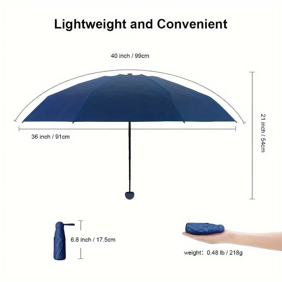 1pc Anti-Uv Mini Umbrella For Sunny And Rainy Days Portable With Uv Coating And 6 Reinforced Ribs H260318 - view 6