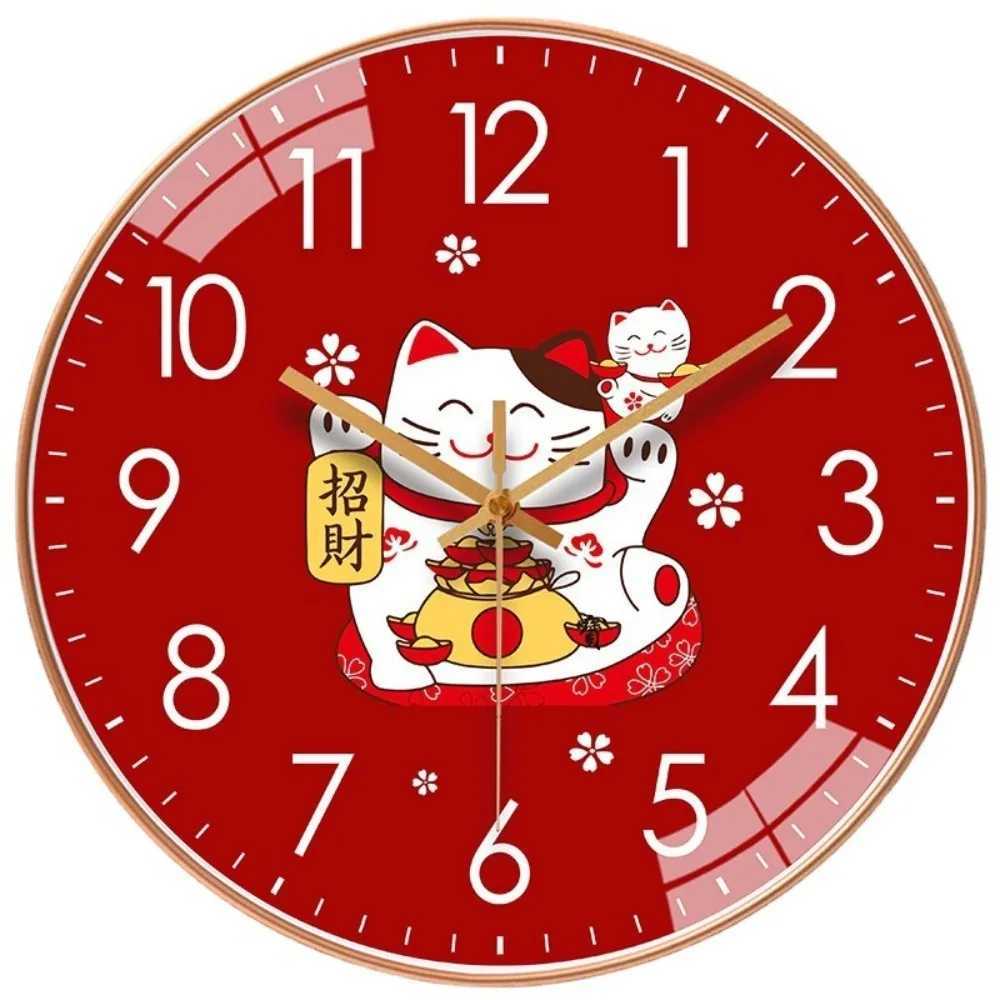 1PC Lucky Household Wall Clocks High Quality Simple Fashion Silent Wall Clock Cute Red Living Room Clock For 8-Inch Home Decor D260318