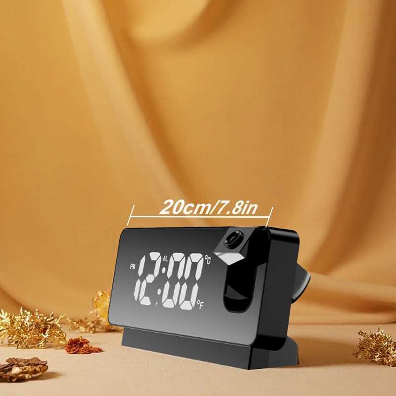 Projection Alarm Clock LED Digital Clock Temperature Display Bedside Desktop Clock for Bedroom Office Home Dcor D260318