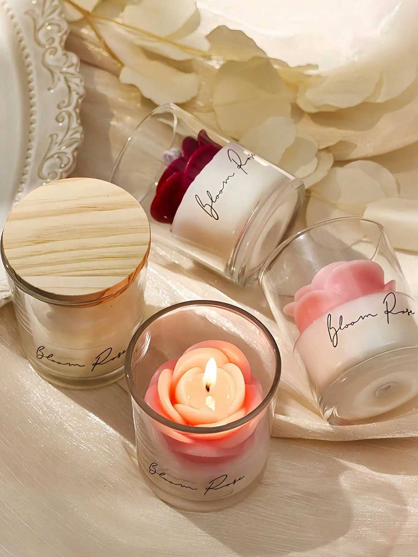 1PC Valentines Day Best-Selling Straight Cup Rose Fragrance Candle Bedroom Fragrance Atmosphere CandlePerfect Holiday Gifts D260318