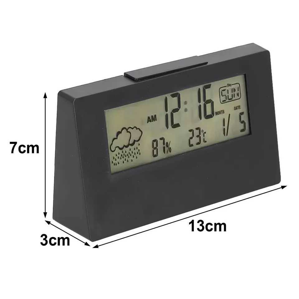 1pcs LED Thermometer Digital Electronic Alarm Clock With Backlight Thermo-Hygrometer Temperature Humidity Meter Weather Station D260318