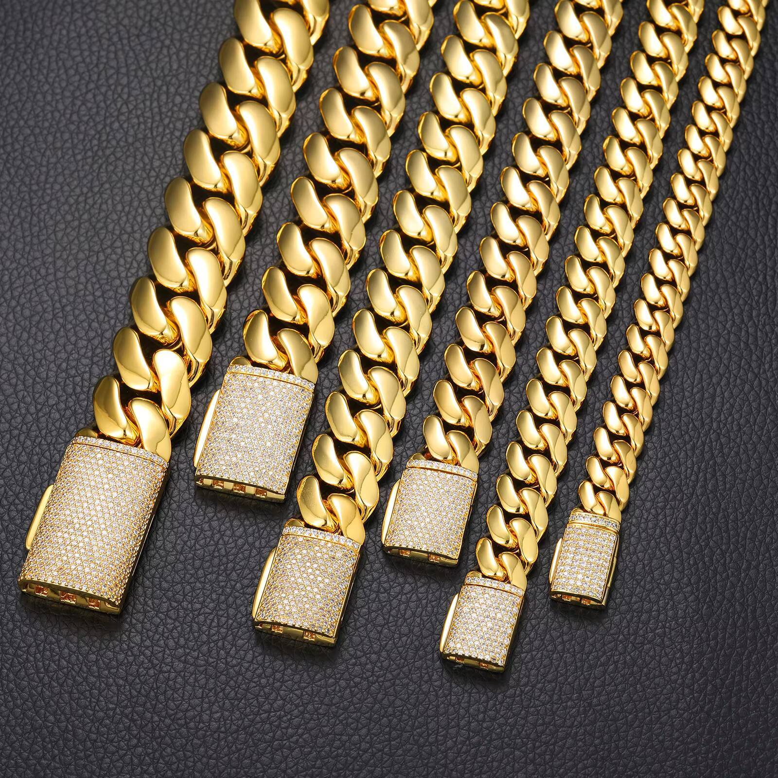Wholesale Luxury Hip Hop Jewelry 20mm 22mm 14K 18K Real Gold Plated Brass Heavy Miami Cuban Link Bracelet Mens Bracelet