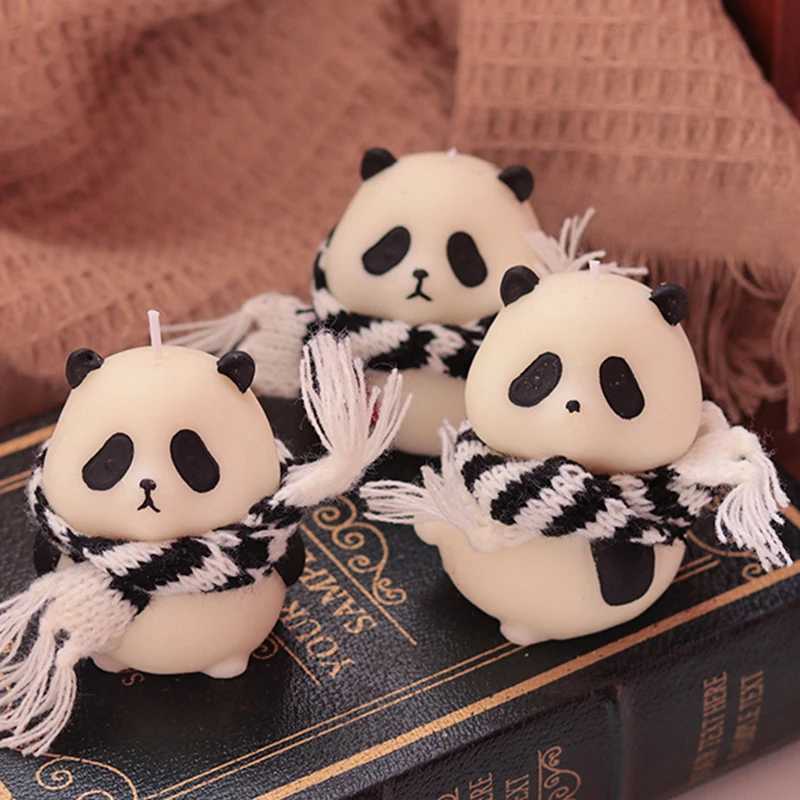 Panda Aromatherapy Candle Cute Animal Figurine Handmade Soy Wax Candle Kawaii Desktop Sculpture Bedroom Ornament Home Decoration D2603181
