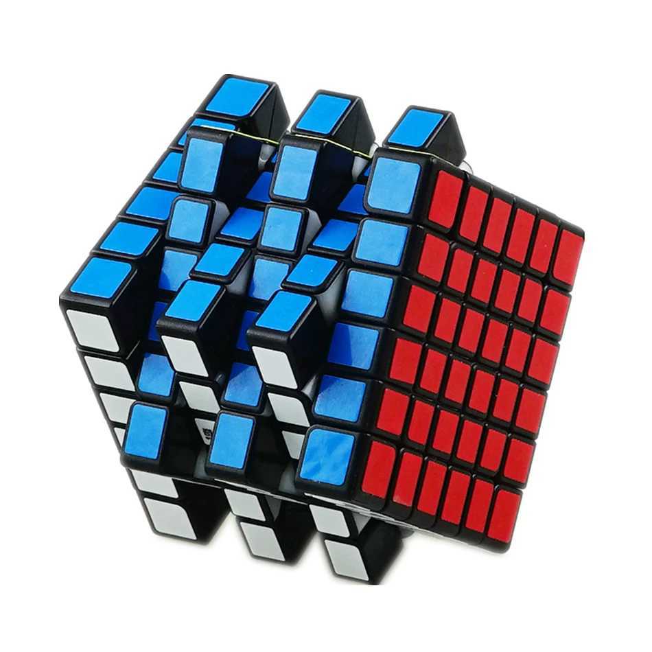 Qiyi Magic Speedcube Black Sticker 6x6x6 7x7x7 Cube Magic 4x4 5x5 6x6 7x7 Speed Puzzle Educational Toy Children Version 2 H260314