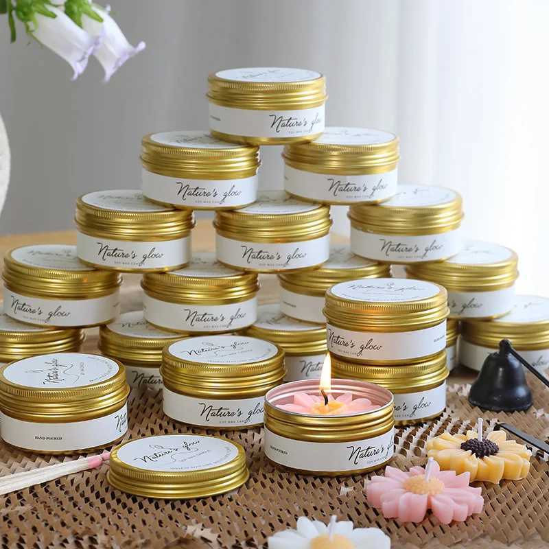 1PC Small Tin Can Chamomile Scented Candle Handmade Soybean Wax Scented Candle Creative Souvenir Home Decoration D260318