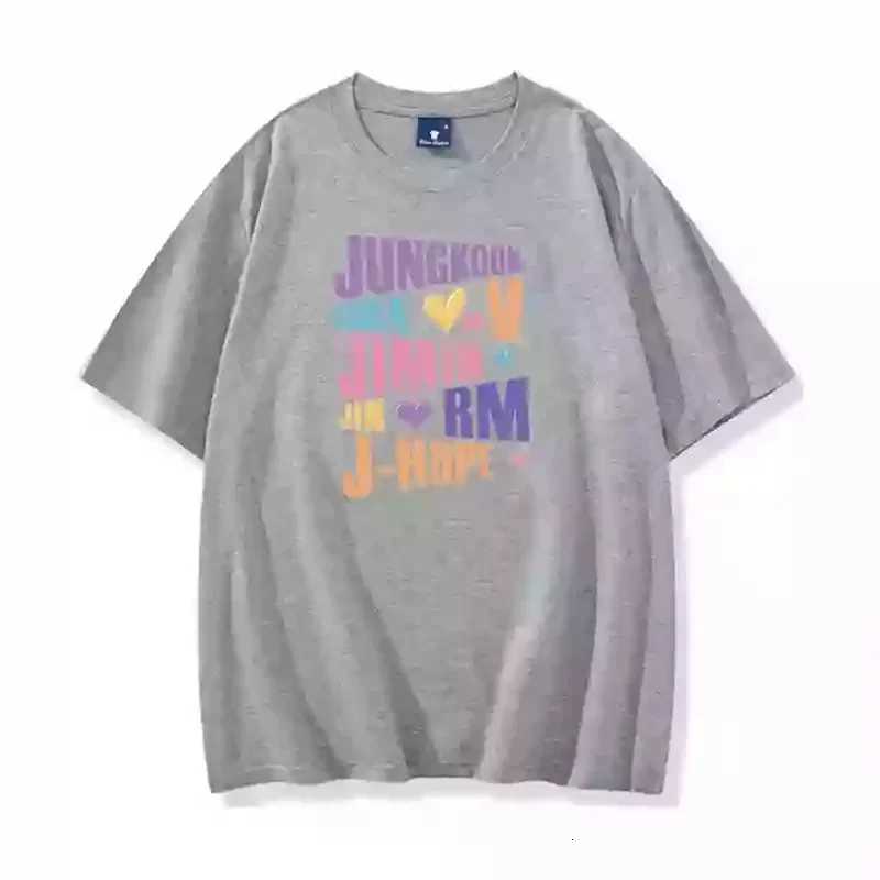 Kpop Printed Mens And Womens T Shirt Jungkook Jimin V J-Hope Rm Jin Short-Sleeved Casual Fashion Top Quality T-ShirtT260317