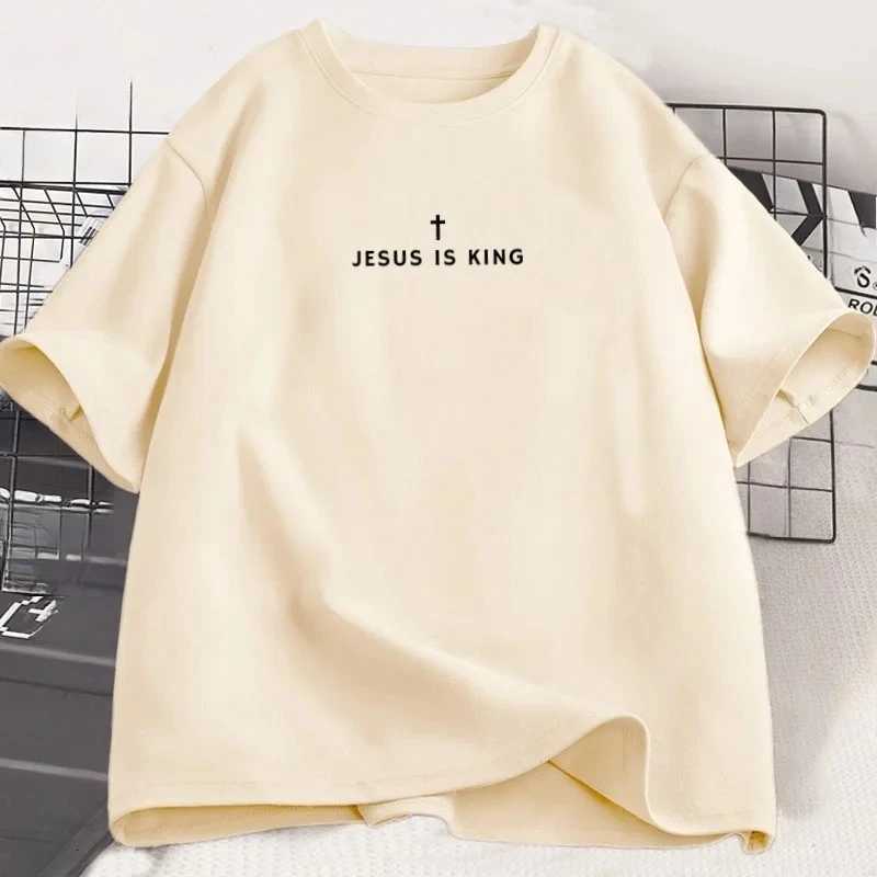 Jesus Is King Christian T Shirt Men Women Christian Merch Jesus T-Shirt Faith Short Sleeve Round Neck Graphic TeesT260317