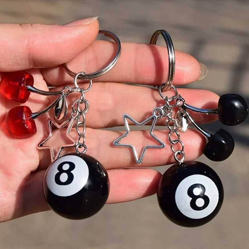 Creative 8 Ball Fruit Cherry Star Keychain Kawaii for Women Y2K Handmade Key Strap Wallet Keyrings Bag Pendant Accessories H260318 - view 3