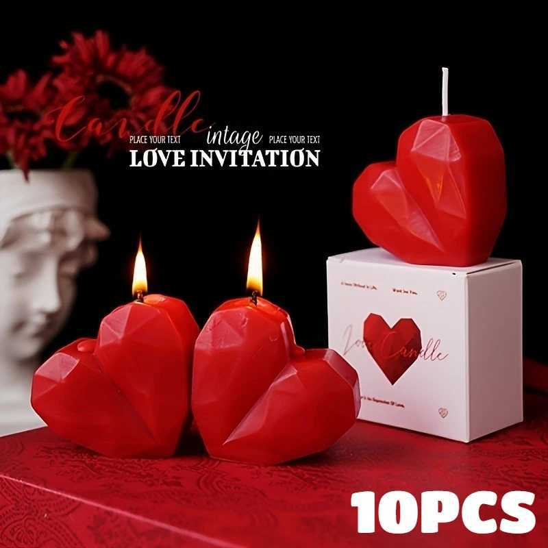 2pc Heart Shaped Aromatherapy Candle Valentines Day Gift Romantic Red Scented Gift for Valentine Wedding Anniversary Photo Prop D260318