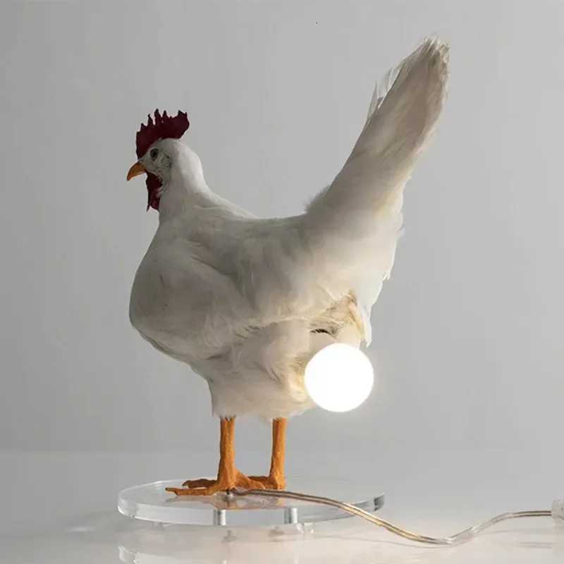 12PCS Chicken LampNight Lights Simulated Animal Easter Home Decor Party Carnival Chick Decor Night Light Ornaments Table Lamp H260318