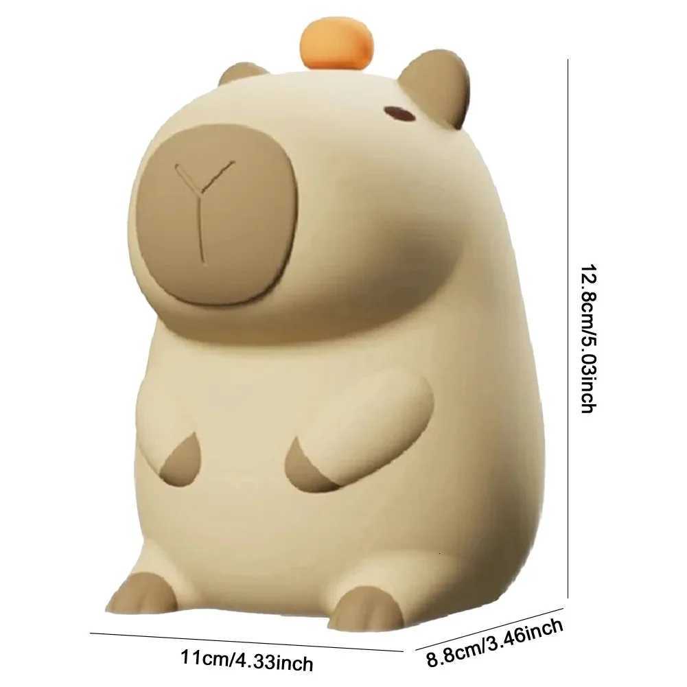 GGbingo Cute Capybara Night Light Rechargeable Silicone Pat Lamp with Dimmable Touch for Nursery Kids Room H260318