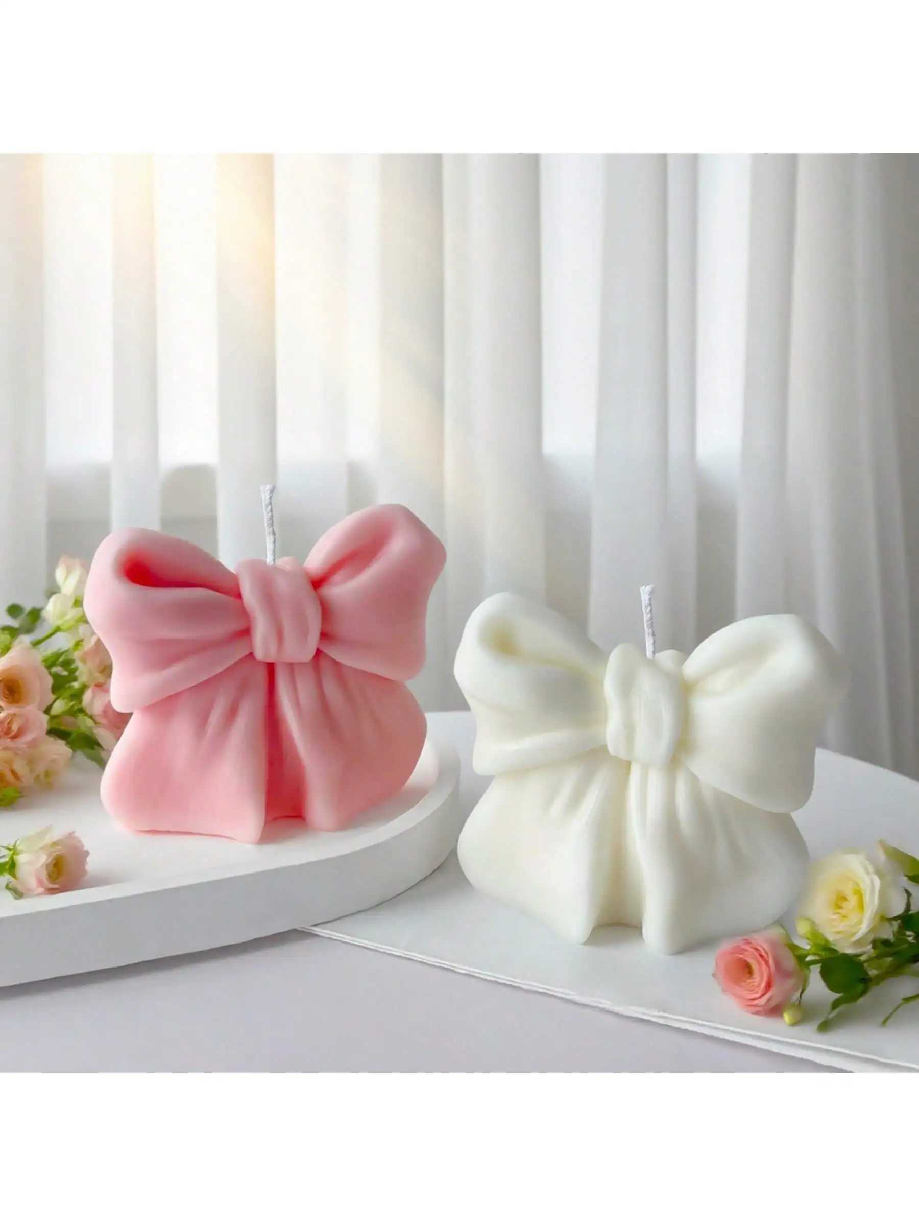 1pc Bow scented Candle 3D Bow Design Long-Lasting Fragrance Suitable For Home Decoration Perfect Valentines Day gifts D260318
