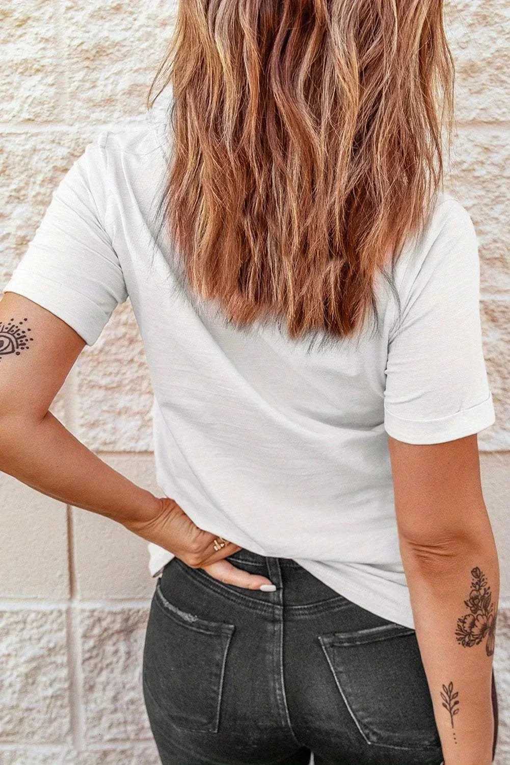 With Some Korean Text Print T-Shirt Casual Streetwear Top Summer Funny Women Summer Short Sleeved Harajuku StreetwearT260317