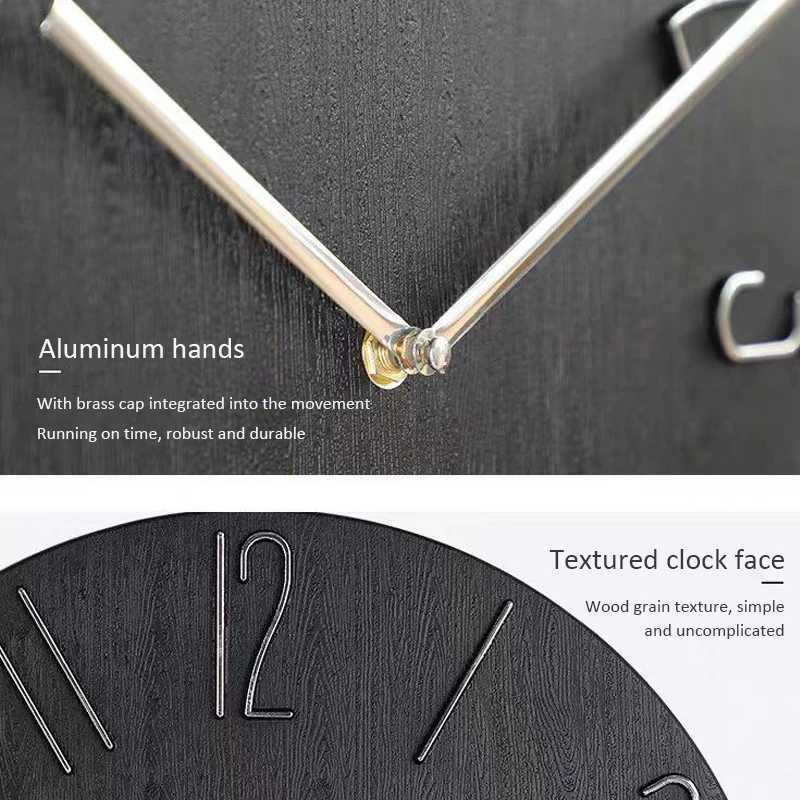 30cm 12inch Wall Clocks Living Room Silent Brief Wall Clock Nordic Fashion Wall Watch No Second Hand Simple Quartz Clock D260318