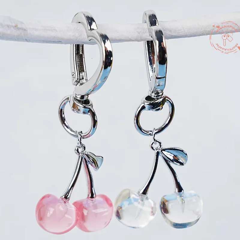 Cute Exquisite Stereo Transparent Simulated Fruit Red Little Cherry Resin Keychain for Women Bag Pendant Jewelry Accessory Gifts H260318 - view 5